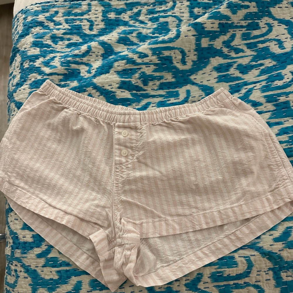 Brandy Melville Pink and White Striped Shorts